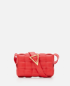 Bottega Veneta Cassette Small Padded Intrecciato Crossbody Bag In Red