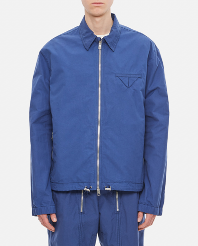 Bottega Veneta Men's Compact Cotton Canvas Jacket In Clear Blue
