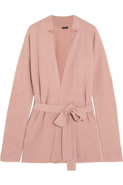Atm Anthony Thomas Melillo Cashmere Blend Belted Cardigan Sweater In Blush