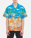 President's Palm-tree Print Short-sleeved Shirt In Blue