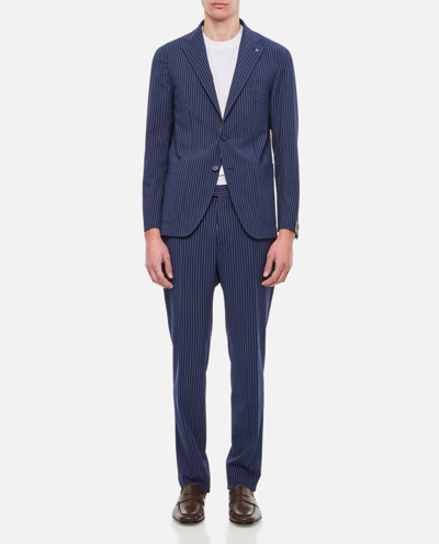Tagliatore Montecarlo Pinstripe Suit In Blue