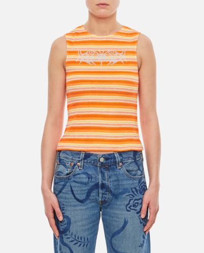 Collina Strada Collina X Vitelli Dachi Recycled Cotton Top In Orange