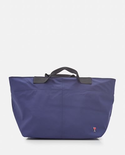 Ami Alexandre Mattiussi Blue Large Ami De Cœur Tote In Nautic Blue/491