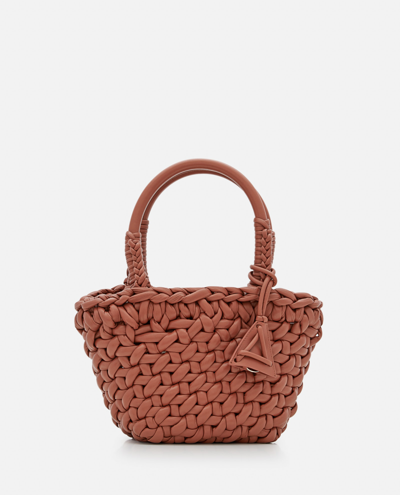 Alanui Weave Small Tote In Sand Brown