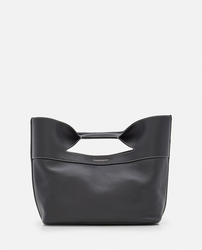 Alexander Mcqueen The Bow Leather Tote Bag In Black
