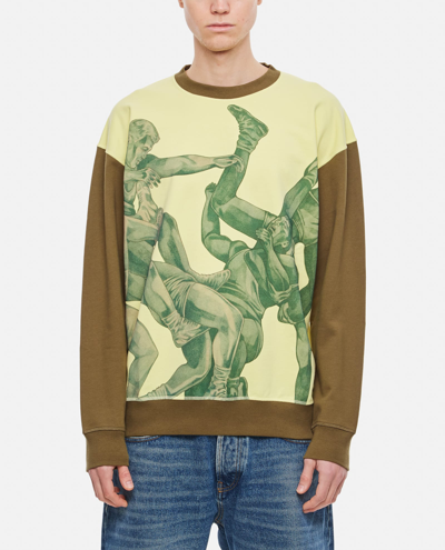 Jw Anderson Graphic-print Crew Neck Sweatshirt In Green