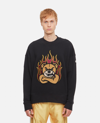 Moncler Genius Bear Crewneck Cotton Sweatshirt In Black