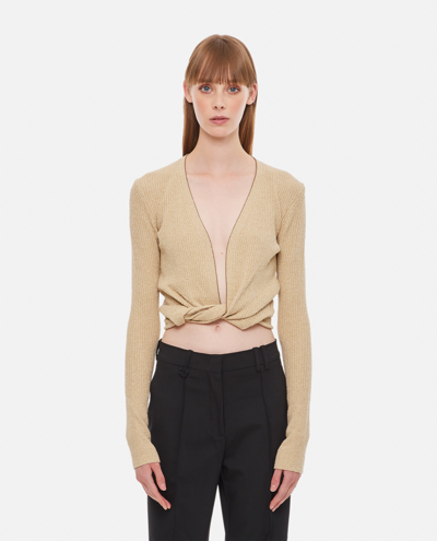 Jacquemus Le Gilet Noue Twisted Top In Beige