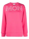 Moncler Printed Cotton-jersey Sweatshirt In Pink