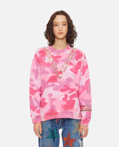 Collina Strada Tennis Crew Cotton Blend Sweatshirt In Pink