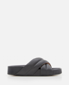 Atp Atelier Black Airali Crossover Leather Sandals In Black