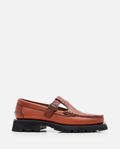 Hereu Soller Buckled Woven-leather Loafers In Brown