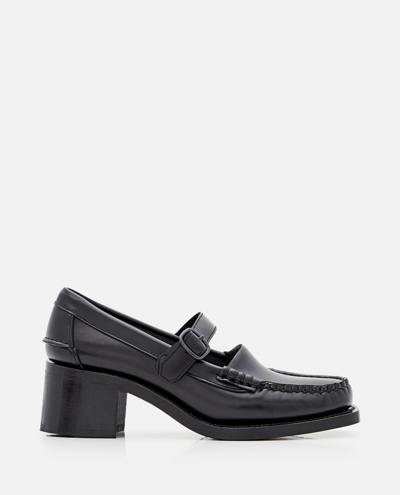 Hereu 50mm Blanquer Leather Mary Jane Loafers In Black