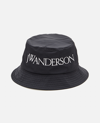 Jw Anderson J. W.anderson Solid Color Bucket Hat With Embroidered Logo In Black