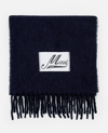 Marni Midnight Blue Alpaca Blend Scarf In Blue