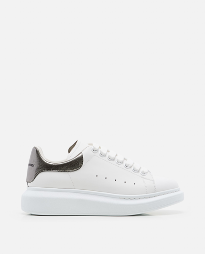 Alexander Mcqueen 45mm Larry Grainy Leather Sneakers In White