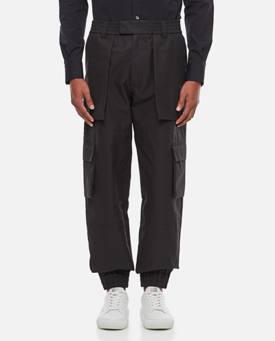 Alexander Mcqueen Cotton Cargo Trousers In Black