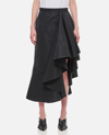 ALEXANDER MCQUEEN POLYFAILLE ROUCHED MIDI SKIRT