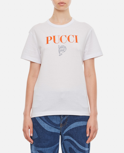 Emilio Pucci Cotton Jersey T-shirt In White