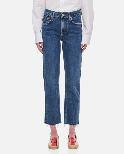 Agolde Kye Mid-rise Straight Jeans In Blue