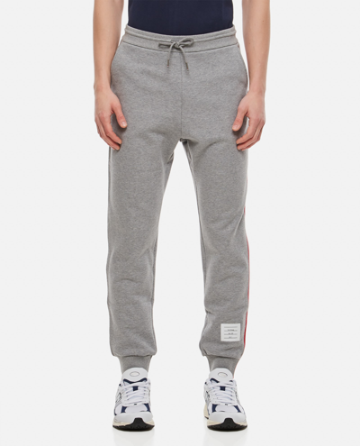 Thom Browne Rwb Stripe Loopback Sweatpants In Light Grey