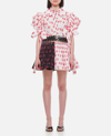 Chopova Lowena Apex Printed Puff-sleeve Pleated Mini Dress In Multicolour