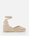 Shop Castaã±er 60mm Carina Wedge In Beige