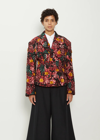Comme Des Garçons Single-breasted Floral Blazer In Red