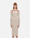 Jacquemus La Robe Sierra Viscose Blend Midi Dress In Beige