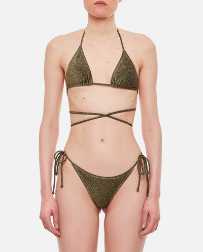 Reina Olga Miami Lurex Bikini Set In Brown