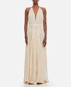 Caravana Tacoh Cotton Long Dress With Slits In White