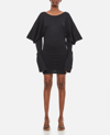 Setchu Draped-detail Mini Dress In Black