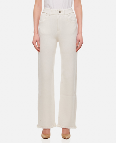 Barrie Cashmere Straight Trousers In White