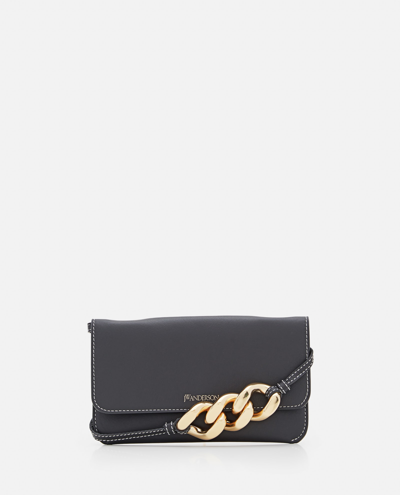 Jw Anderson Nappa Leather Telephone Pouch In Black