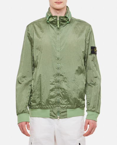 Stone Island Bomber Nylon Metal, Fullzip, Double Lateral Pocket In Green