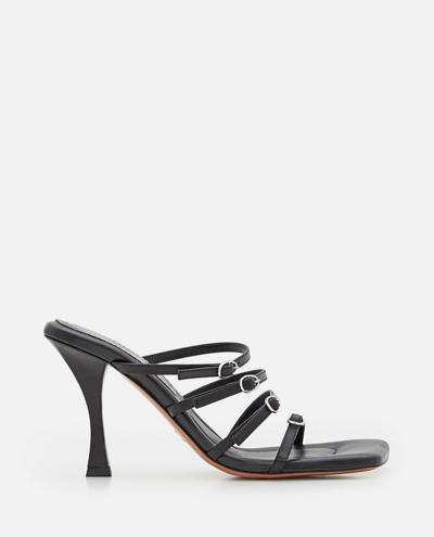 Proenza Schouler Women's Square Leather Strappy Sandals In Black