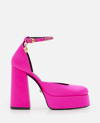 Versace Elevated Block Heel Pump In Pink