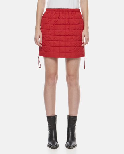 Max Mara Quilted Nylon Kim Miniskirt In Red