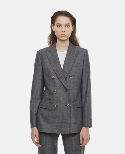 Max Mara Vacillo Wool Double-breasted Jacket In Grey