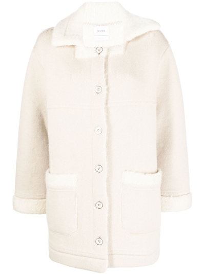 Barrie Cashmere-alpaca Buttoned Coat In Neutrals