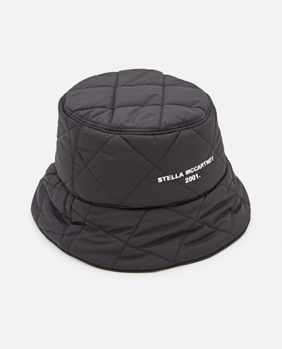 Stella Mccartney Quilted Eco Nylon Bucket Hat In Black