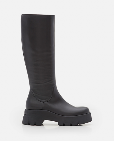 Gianvito Rossi Montey 20 Leather Knee-high Boots In Black