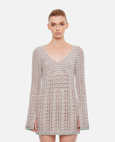 Marco Rambaldi Braided Knitted Dress In Rose