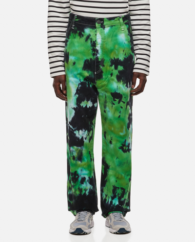 Ami Alexandre Mattiussi Ami Paris Tie-dye Jeans In Green