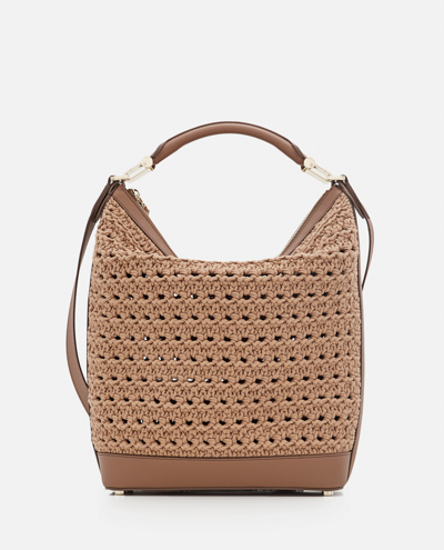 Max Mara Jean3 Crochet And Leather Bag In Brown