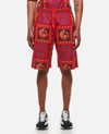 Needles Batik-print Cotton Knee-length Shorts In Red