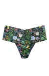 Hanky Panky Floral Print Retro Lace Thong In Vocies On The Veranda