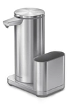 Simplehuman Rechargeable Liquid Soap Sensor Pump & Caddy In Brushed Stainless Steel