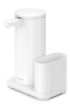 Simplehuman Rechargeable Liquid Soap Sensor Pump & Caddy In White Stainless Steel