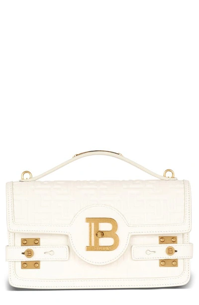 Balmain Leather B-buzz 24 Top-handle Bag In Beige